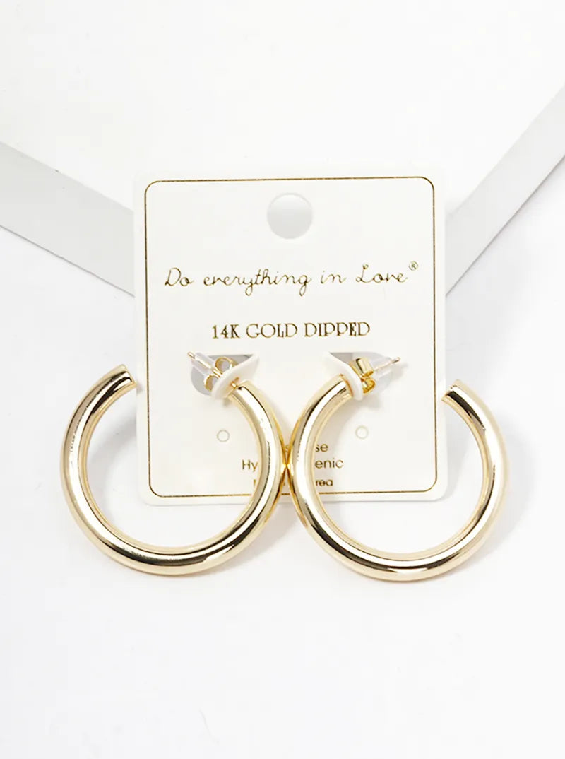 14K Gold Dipped Big Chunky Hoop Earrings