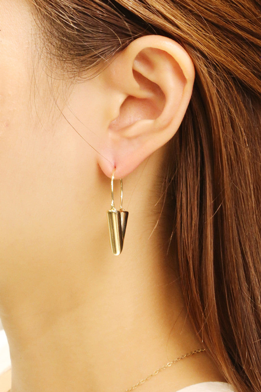 14K Gold Dipped V Hoop Earrings