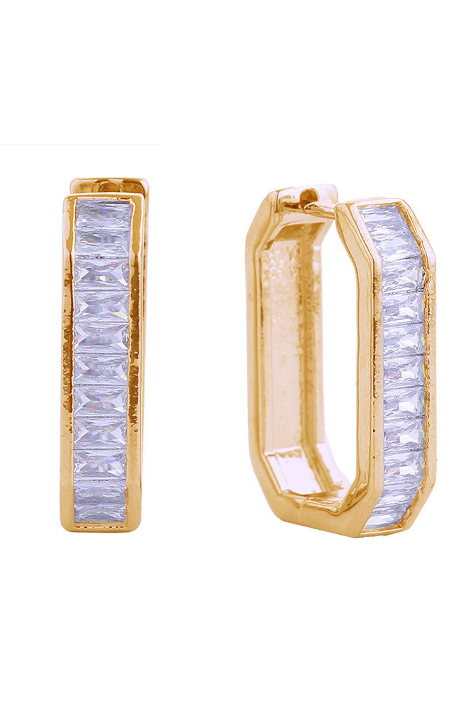 14K Gold Dipped Pave Huggie Earrings