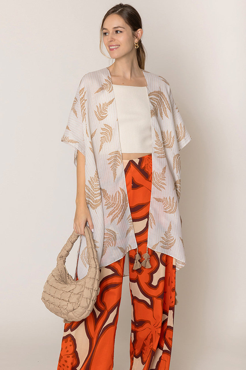 Leaf Print Kimono