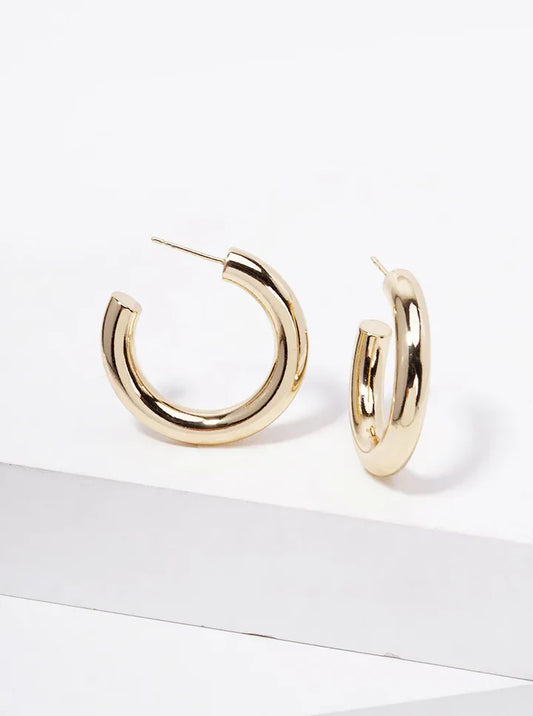 14K Gold Dipped Chunky Hoop Earrings