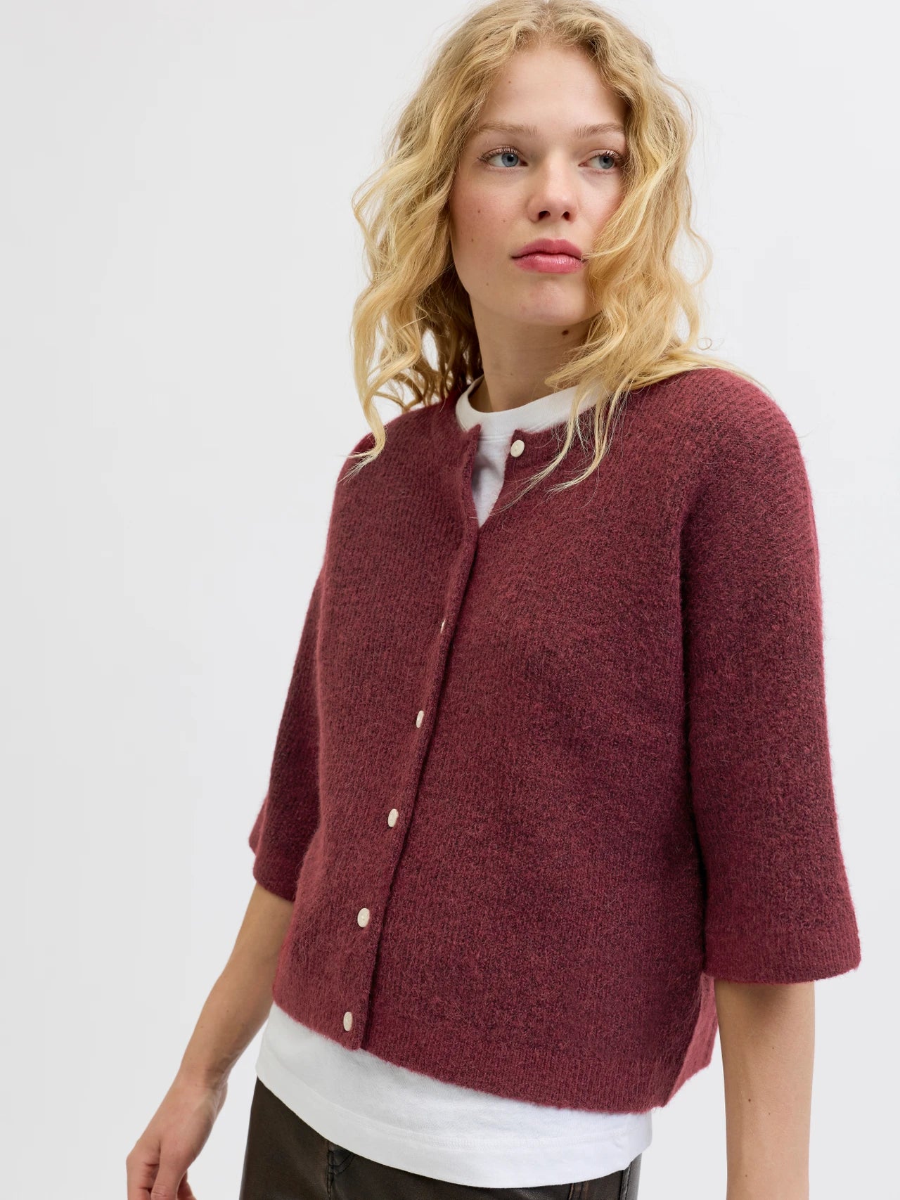 Short Sleeved Knit Cardigan