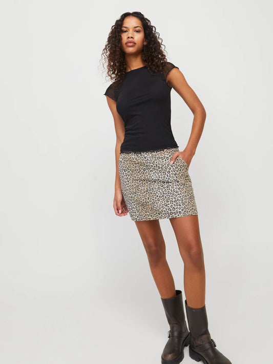 Leopard Cotton Skirt