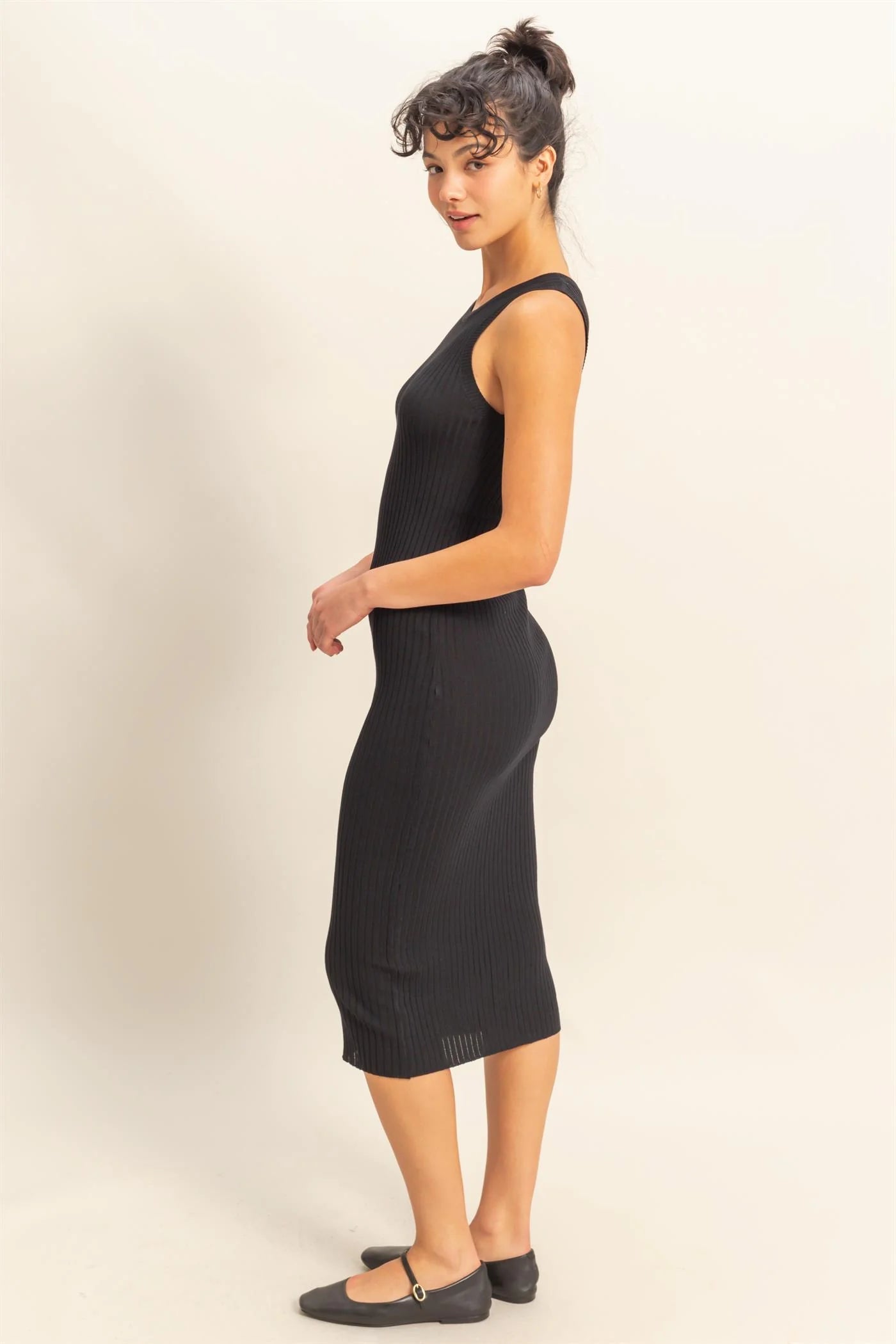 Ribbed Sleeveless Midi Dress