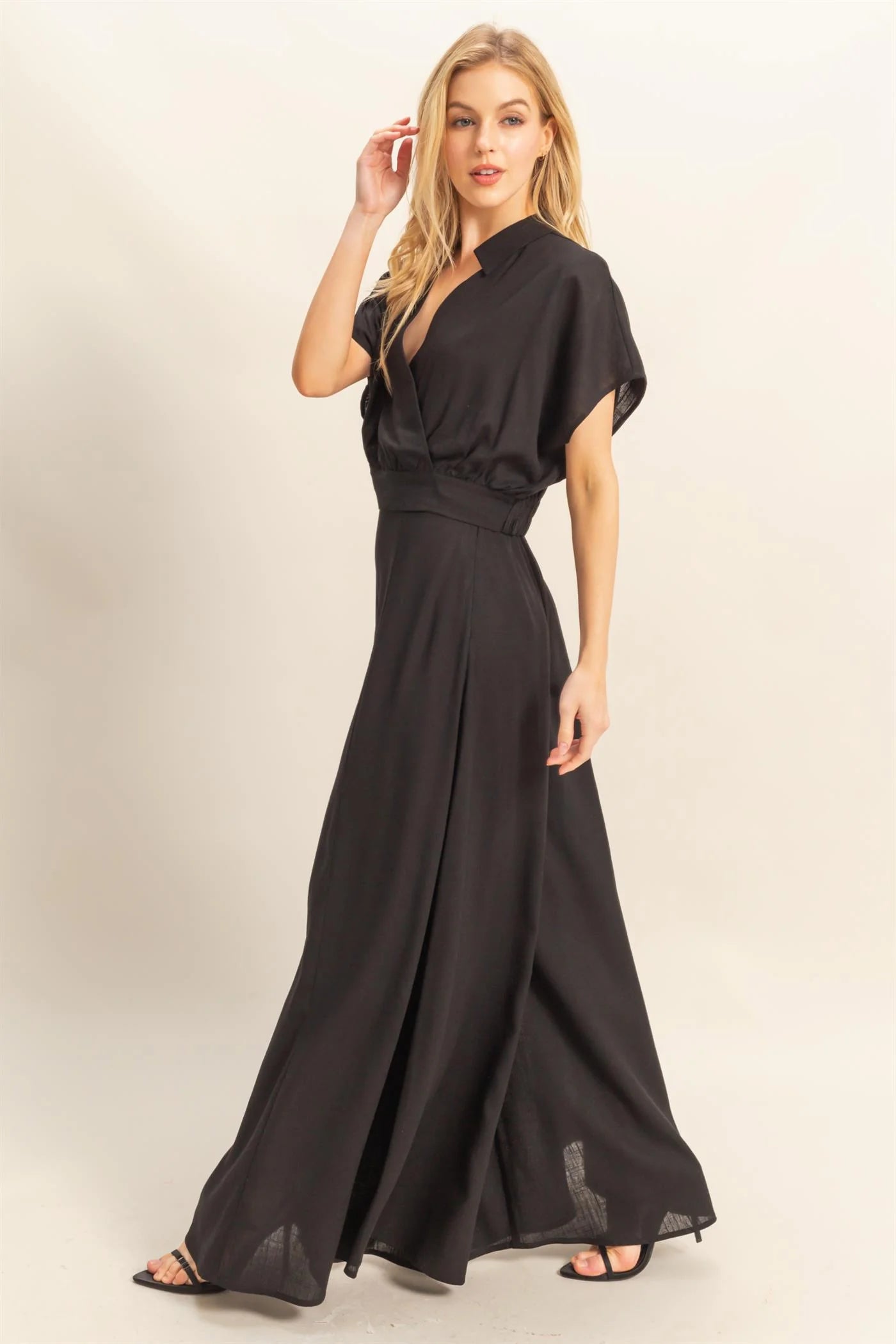 Cotton Surplice Top and Palazzo Pants Set
