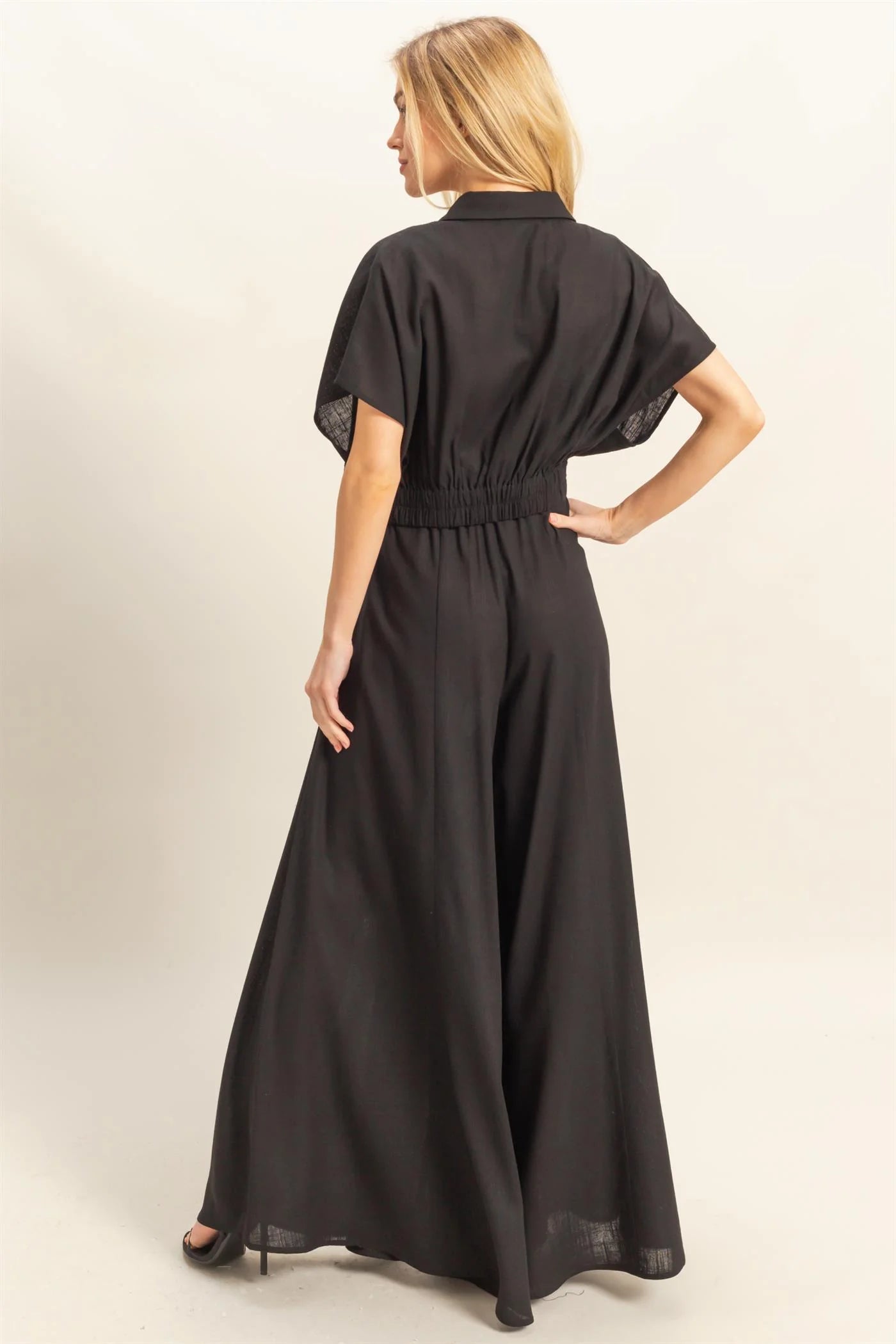 Cotton Surplice Top and Palazzo Pants Set