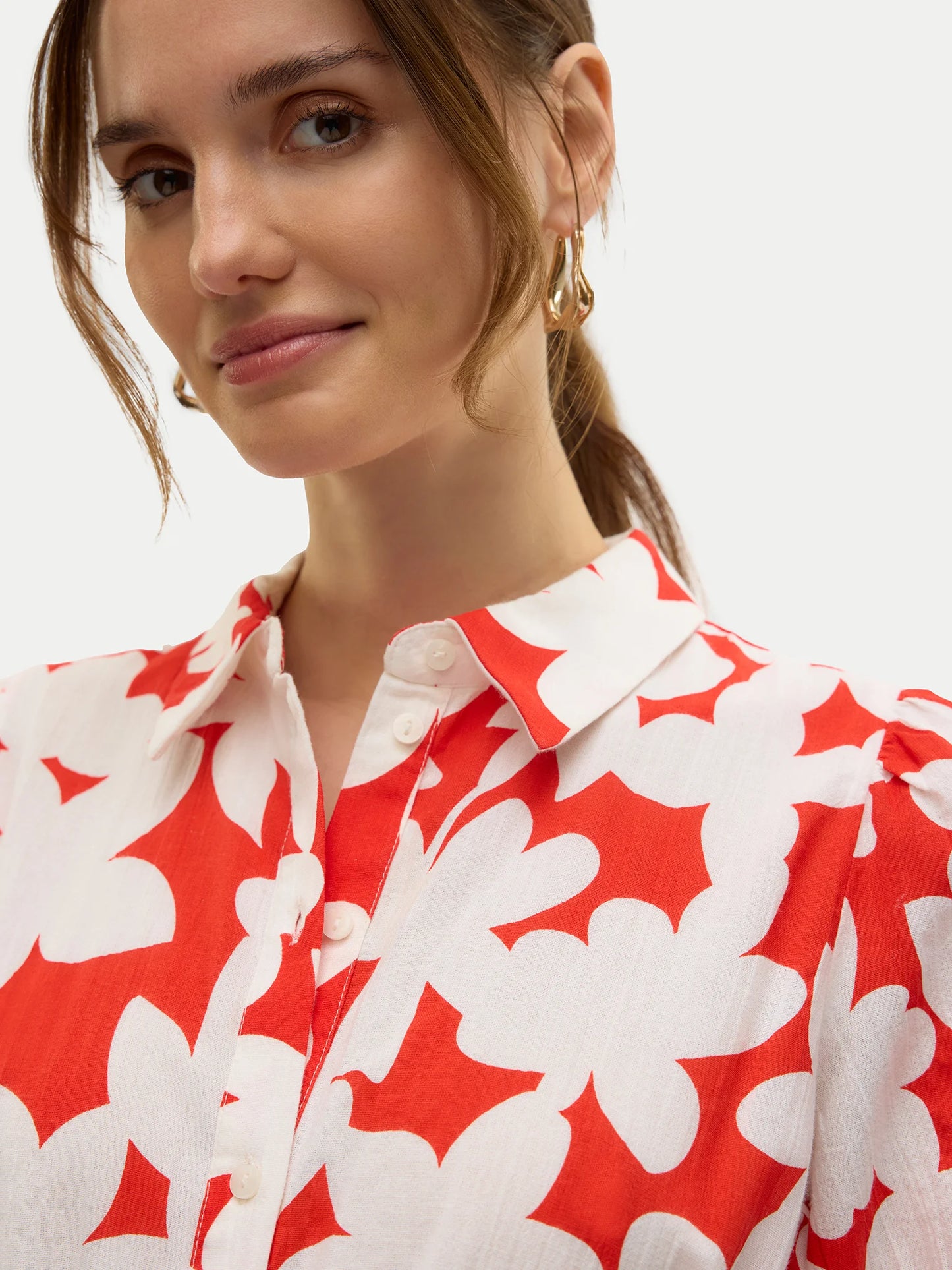 Floral Organic Cotton Shirt Dress