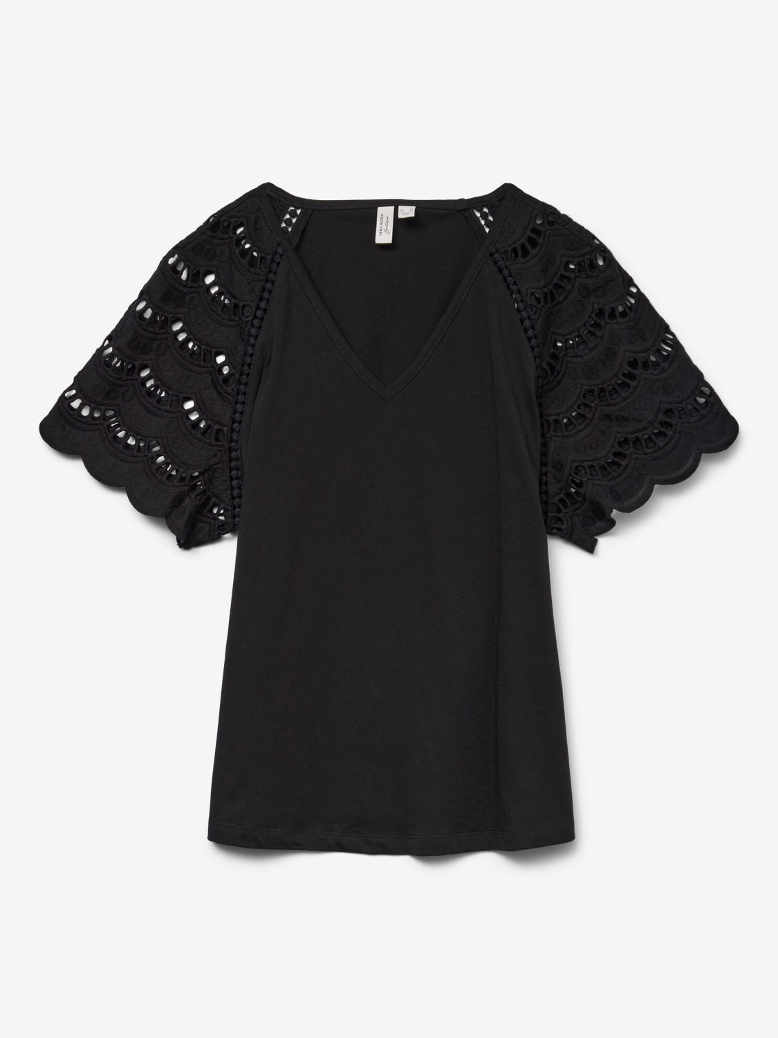 Lace Sleeves Cotton Top