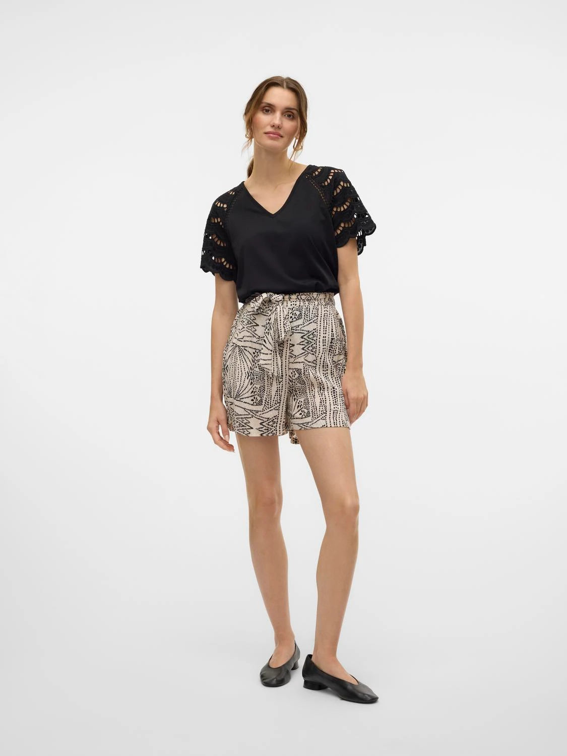 Lace Sleeves Cotton Top