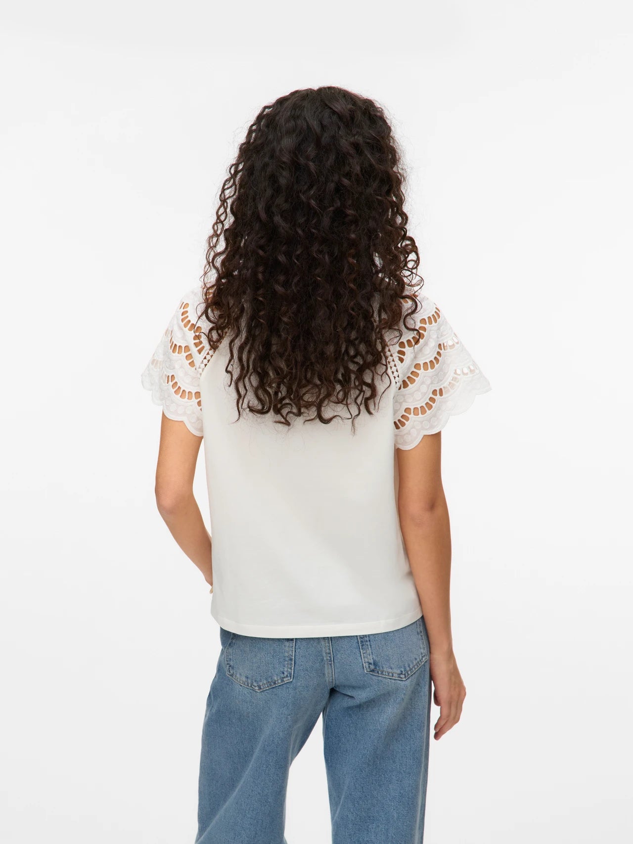 Lace Sleeves Cotton Top