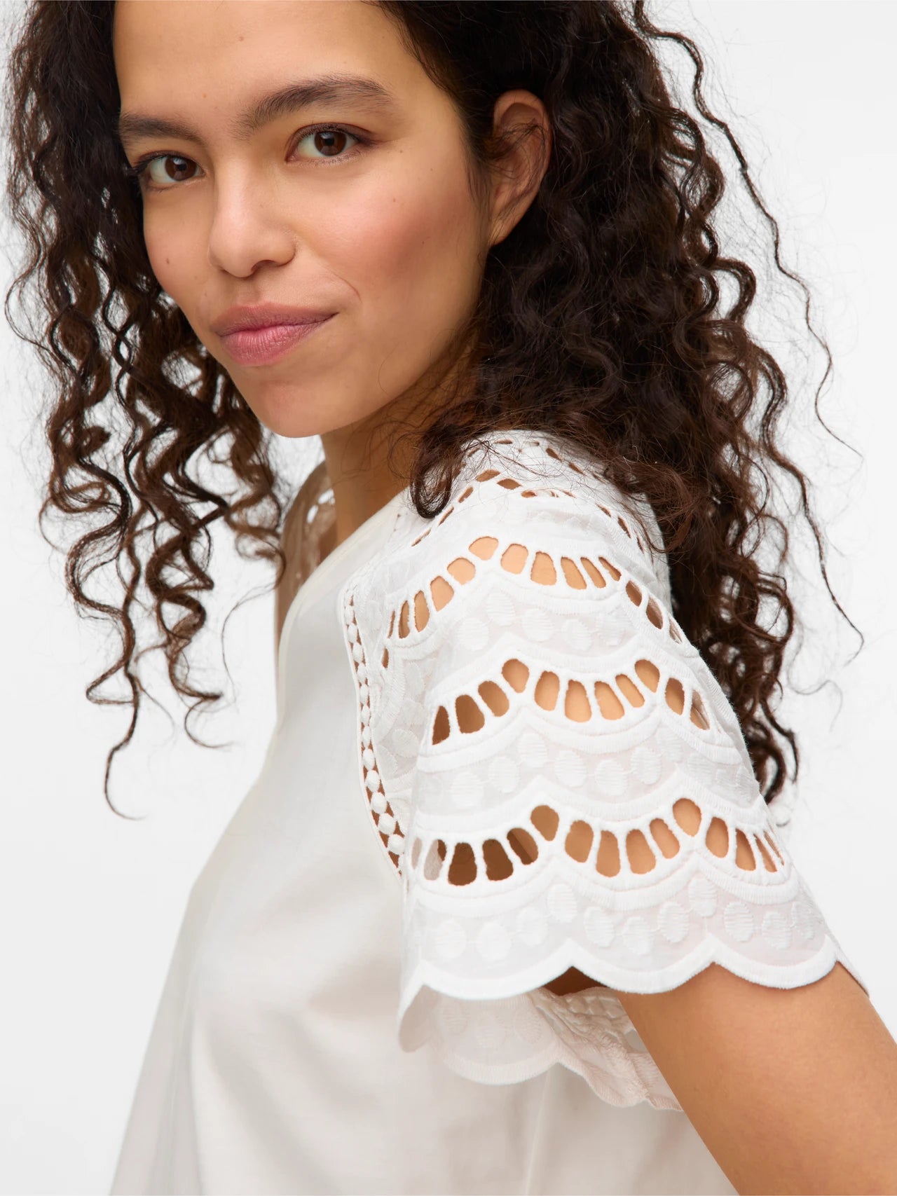 Lace Sleeves Cotton Top