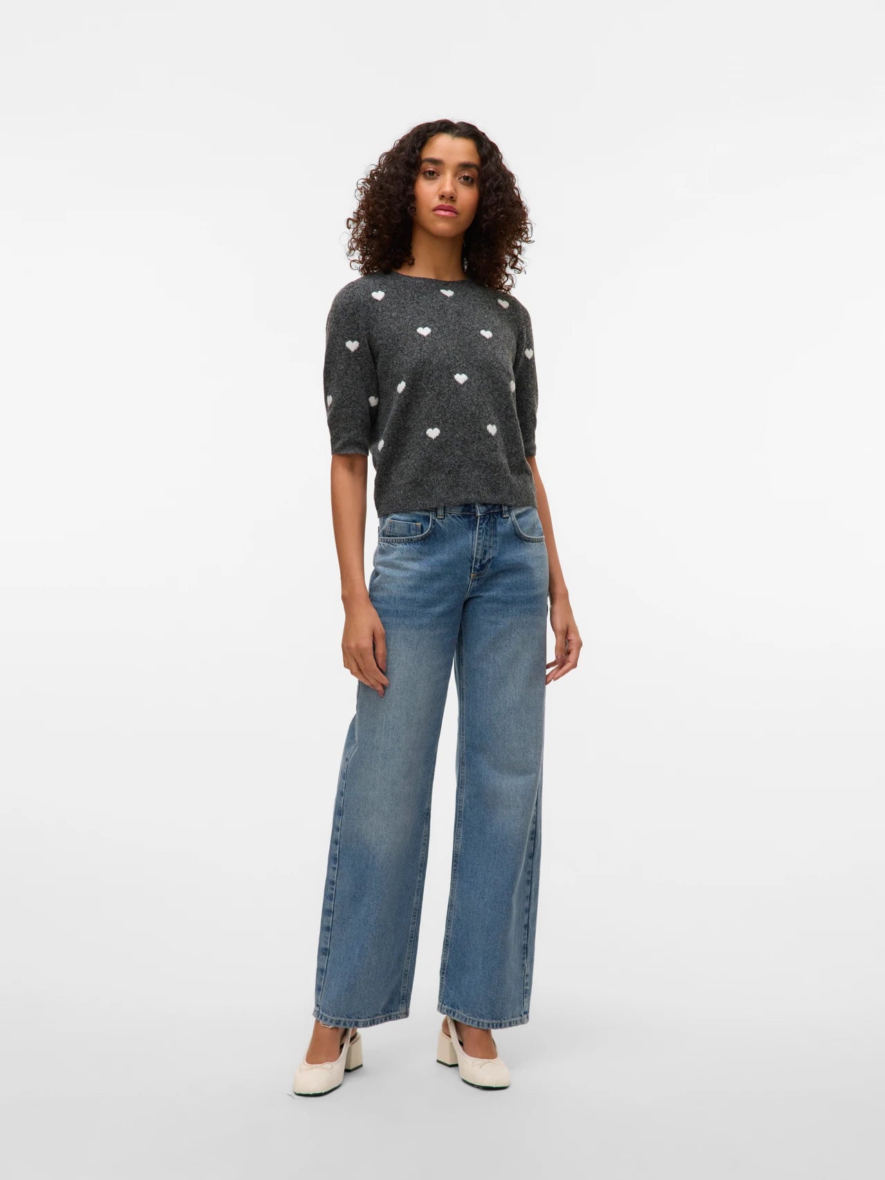 Hearts 2/4 Sleeve Sweater