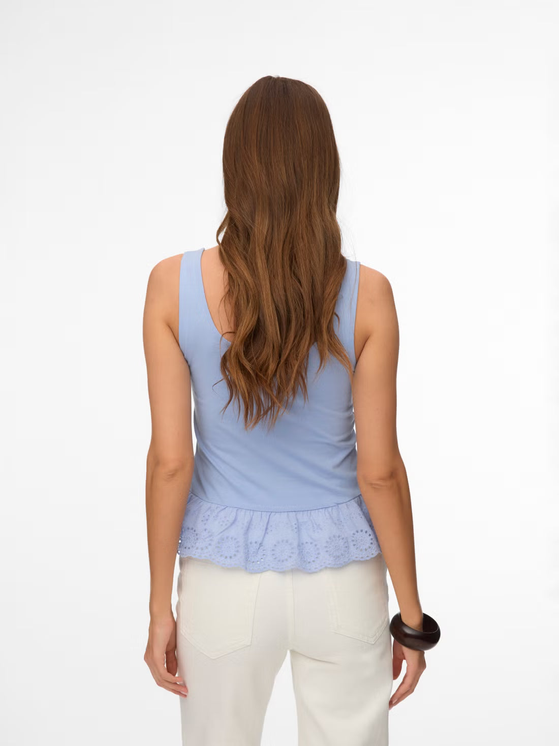 Organic Cotton Lace Hem Tank Top
