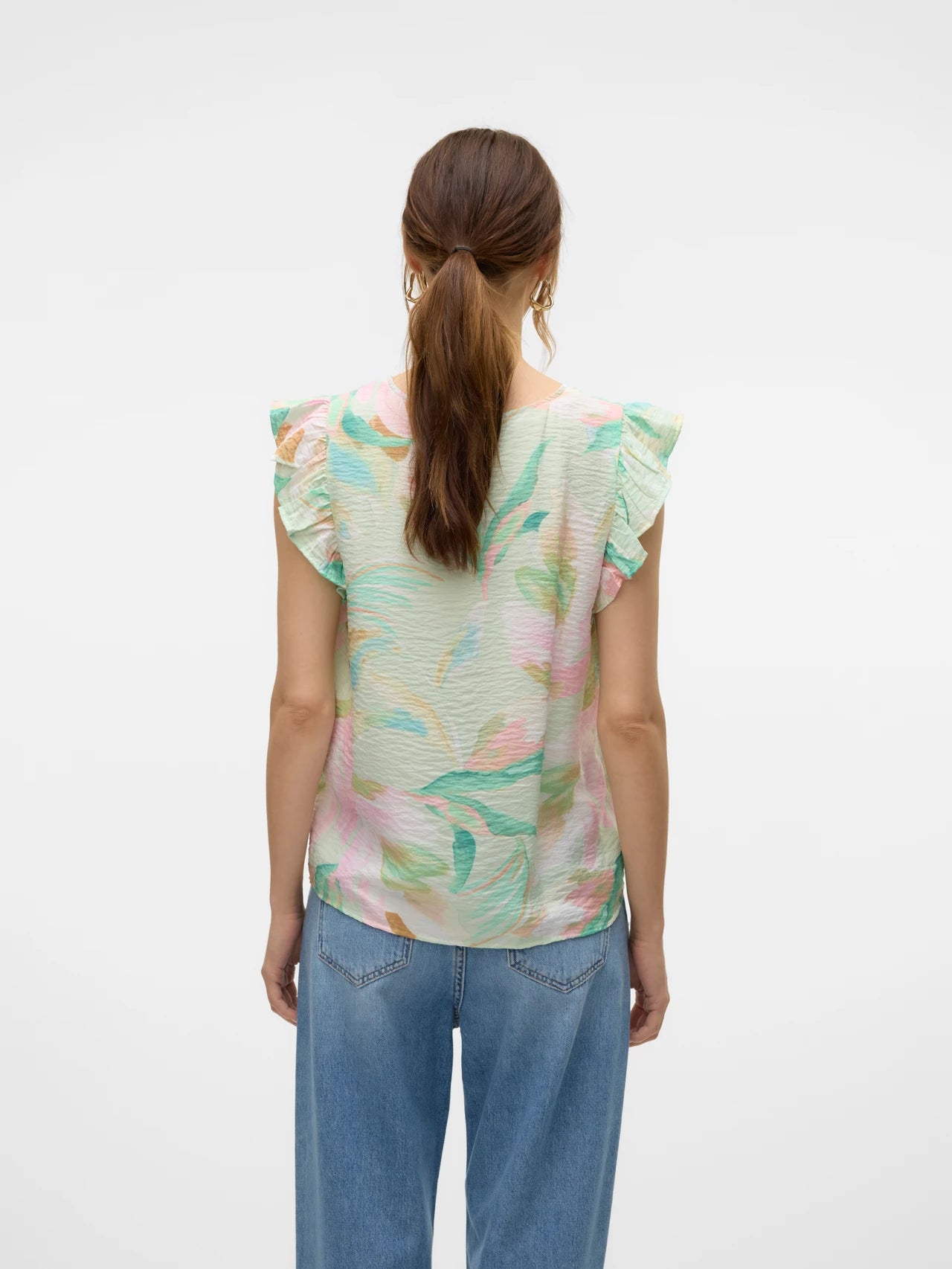 Printed Frill Top