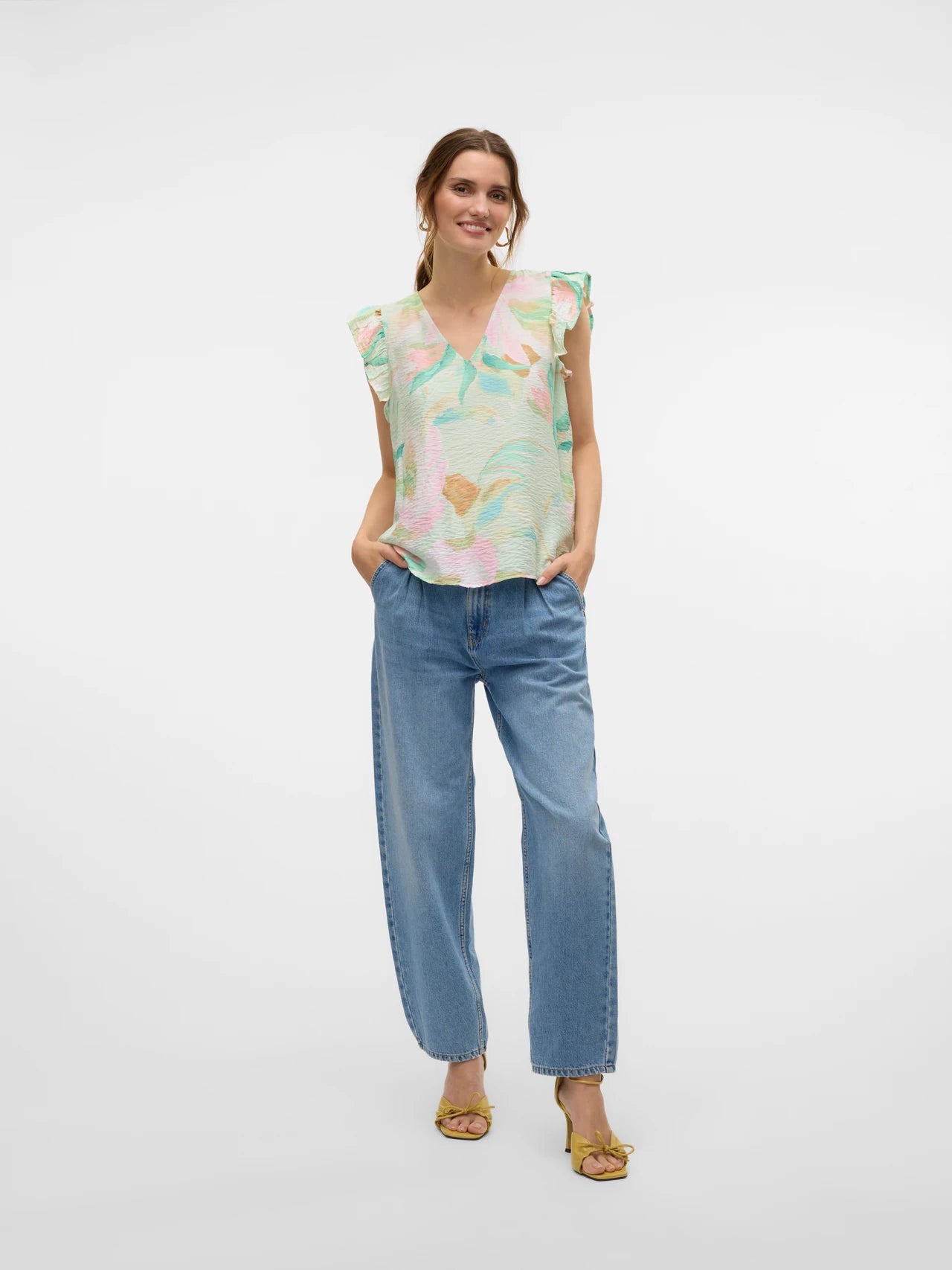 Printed Frill Top