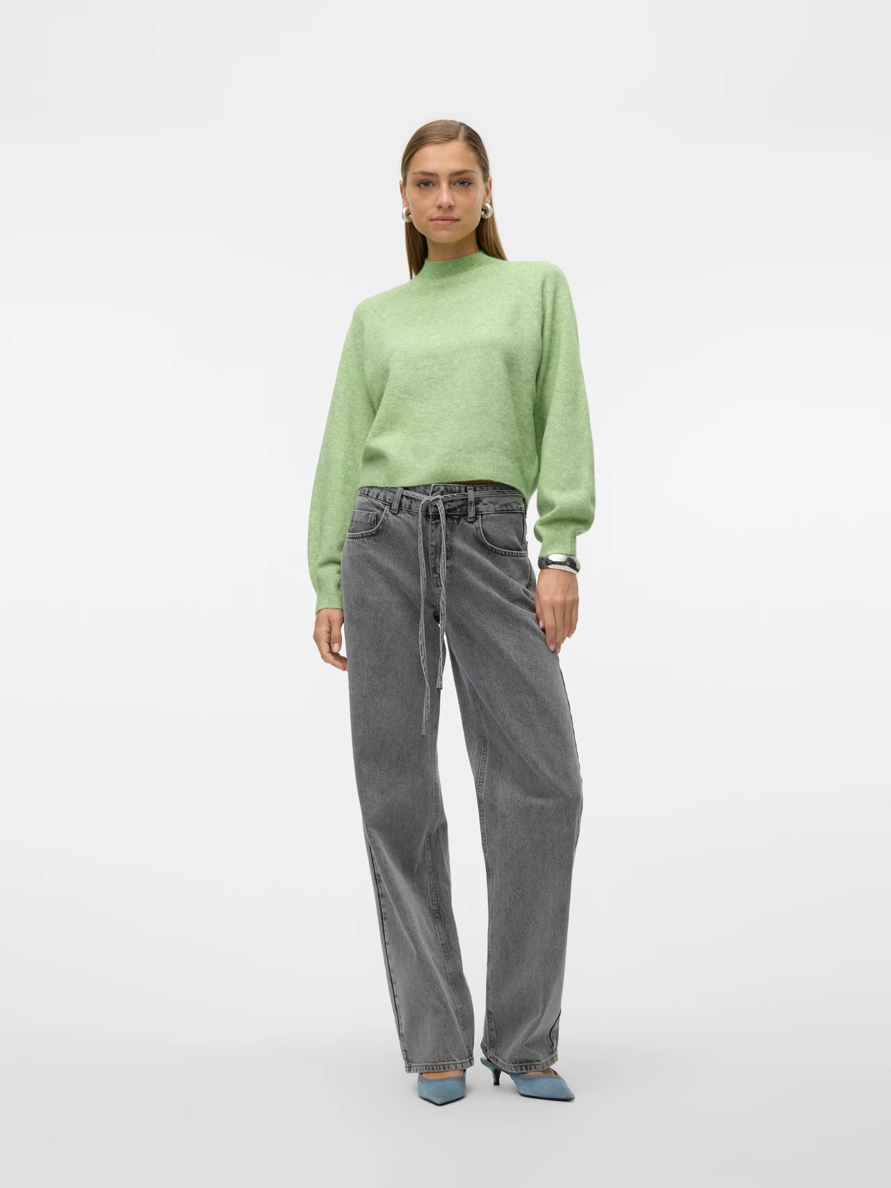 High Neck Balloon Sleeves Sweater