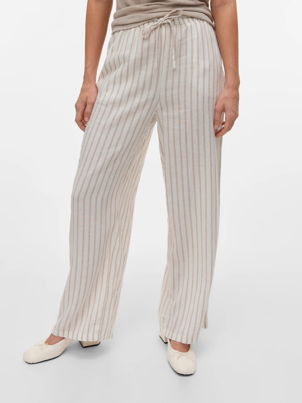 Linen Mid Waist Pants