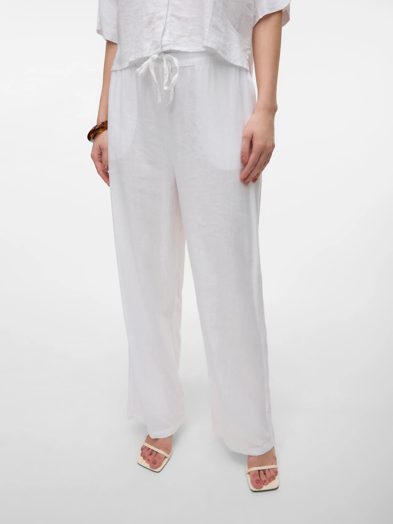 Linen Mid Waist Pants