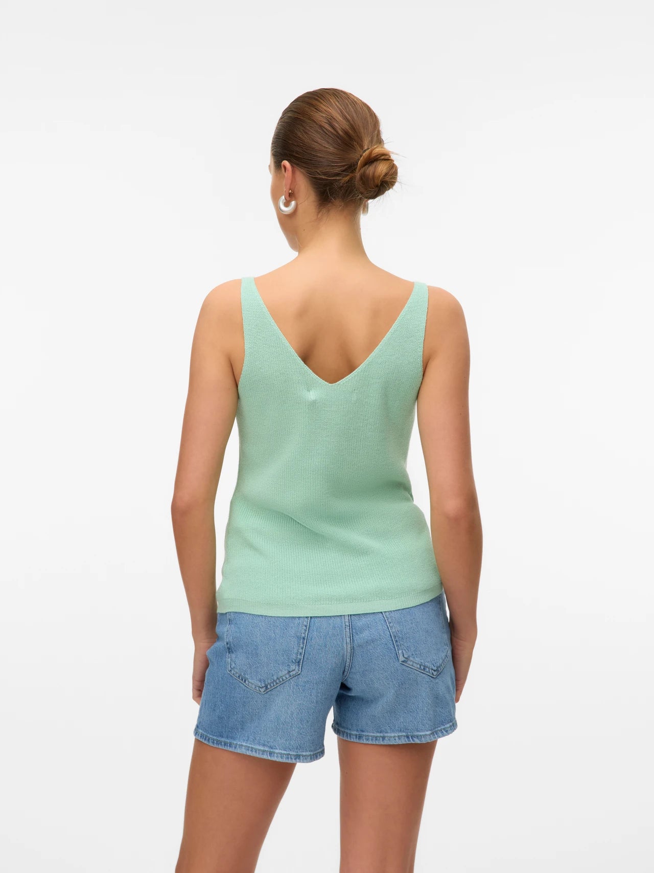 Vneck Sleeveless Knit Top