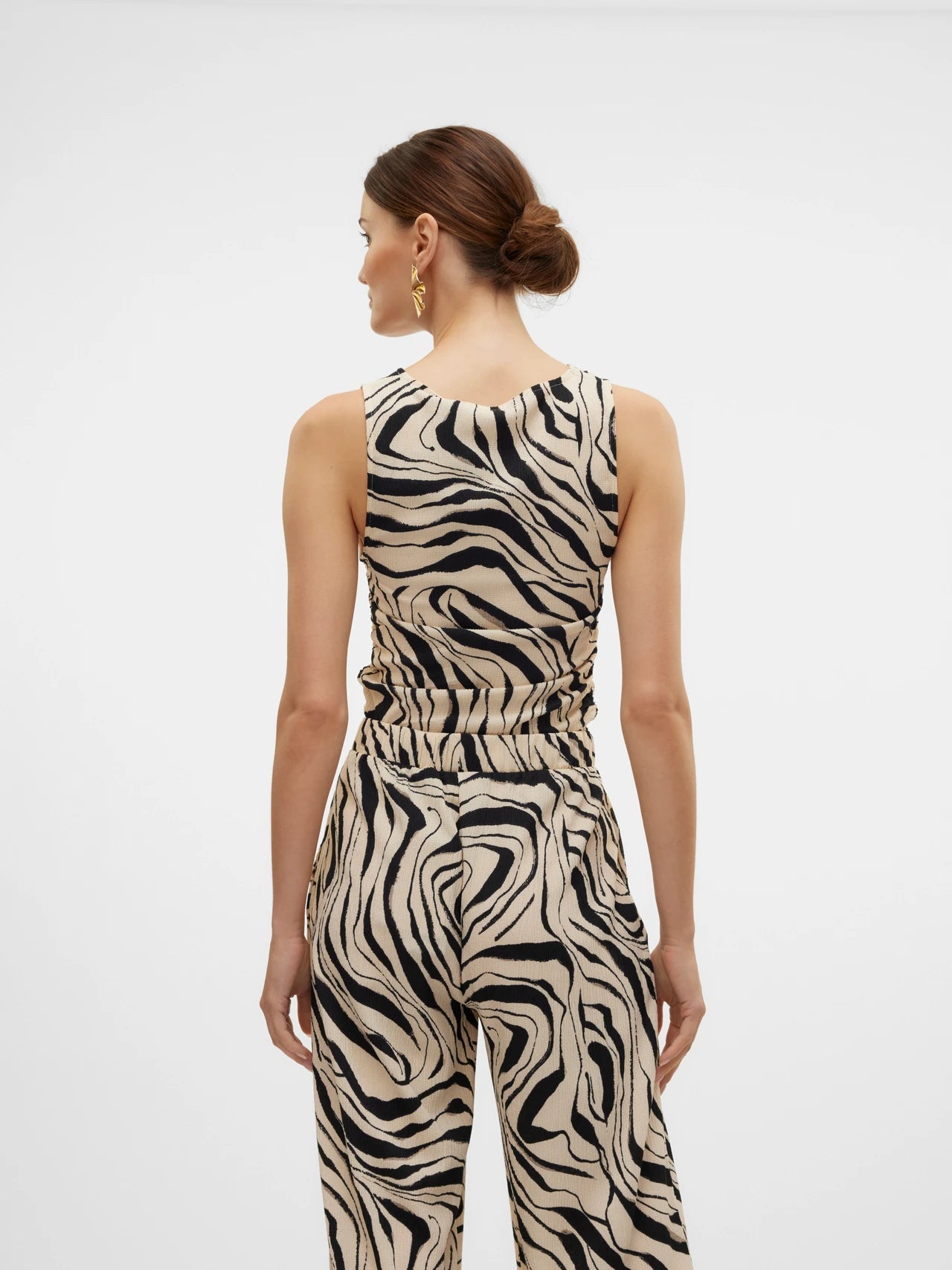 Ruched Print Top