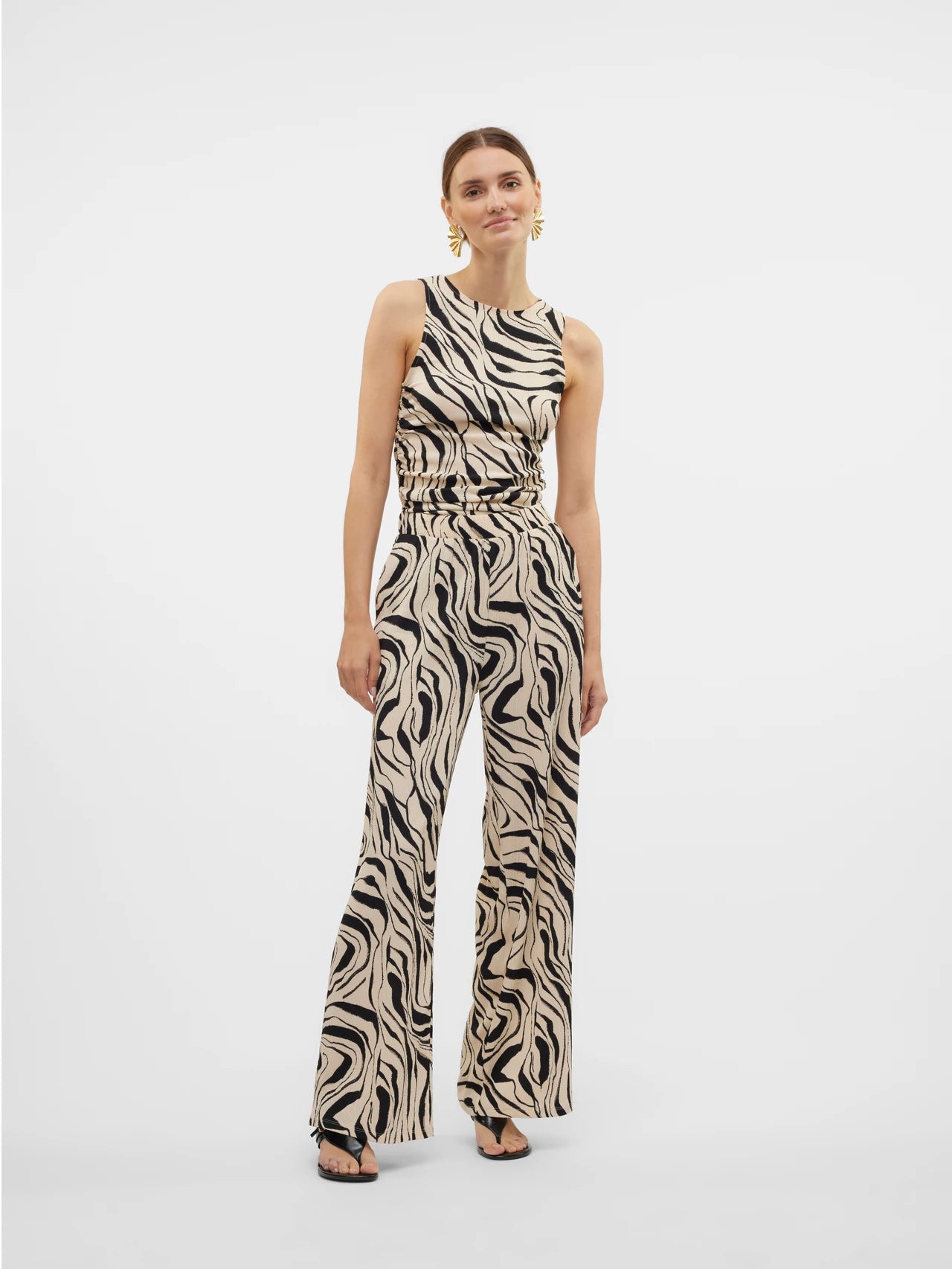 Ruched Print Top