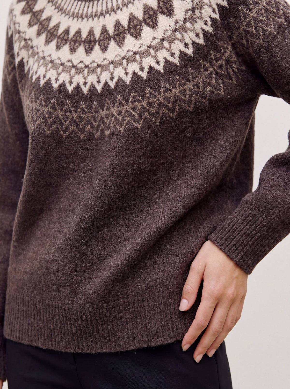 Geometric Print Knitted Pullover