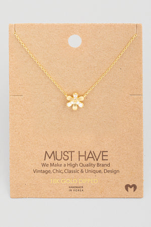 18K Gold Dipped Flower Necklace