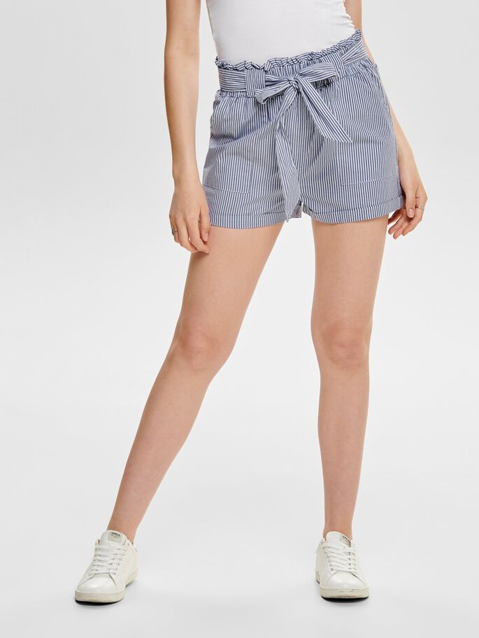 Smilla Stripe Belt Cotton Shorts
