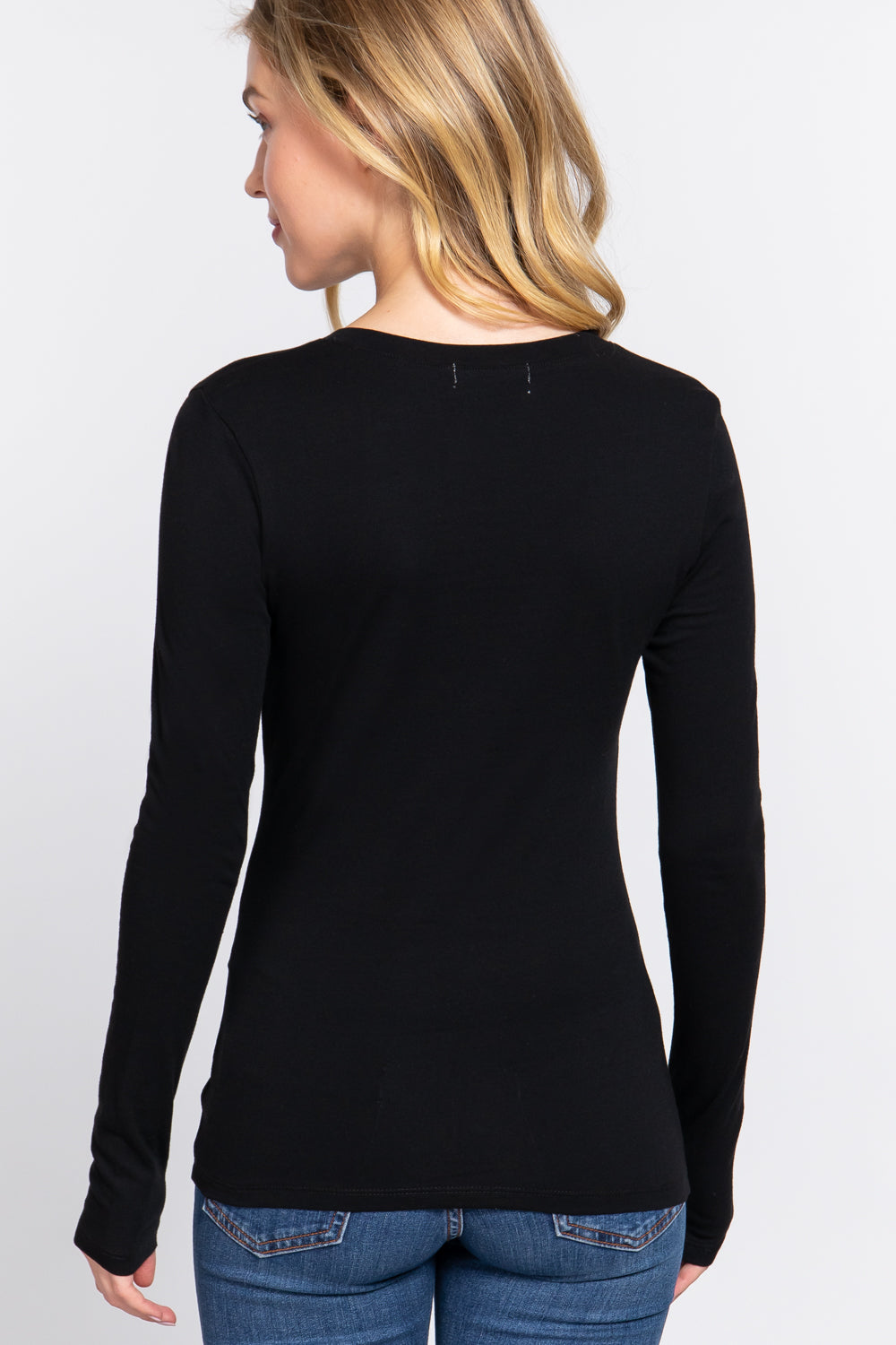 Vneck Cotton Jersey Top