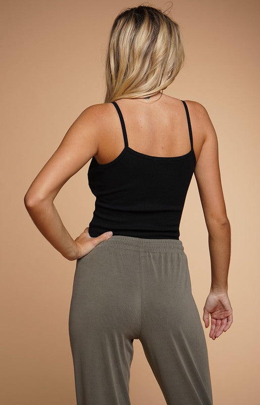 Exposure Cotton Button Rib Cami