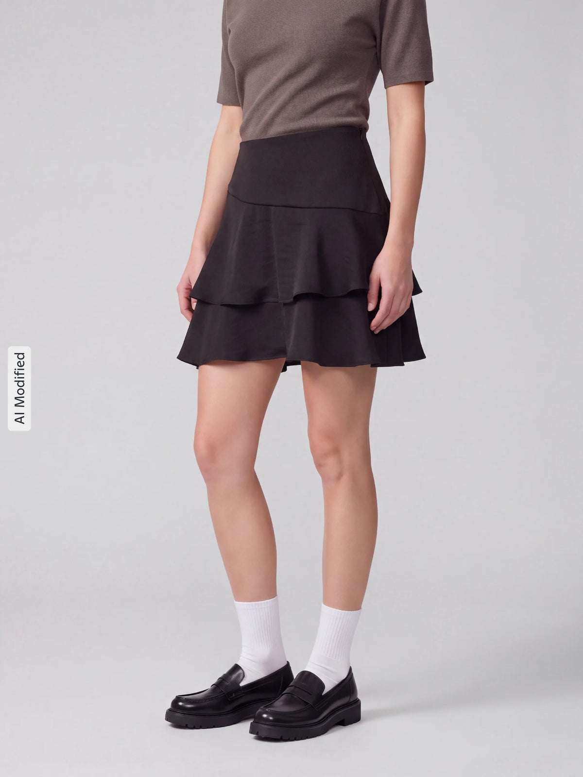 A-line Mini Skirt with Ruffles