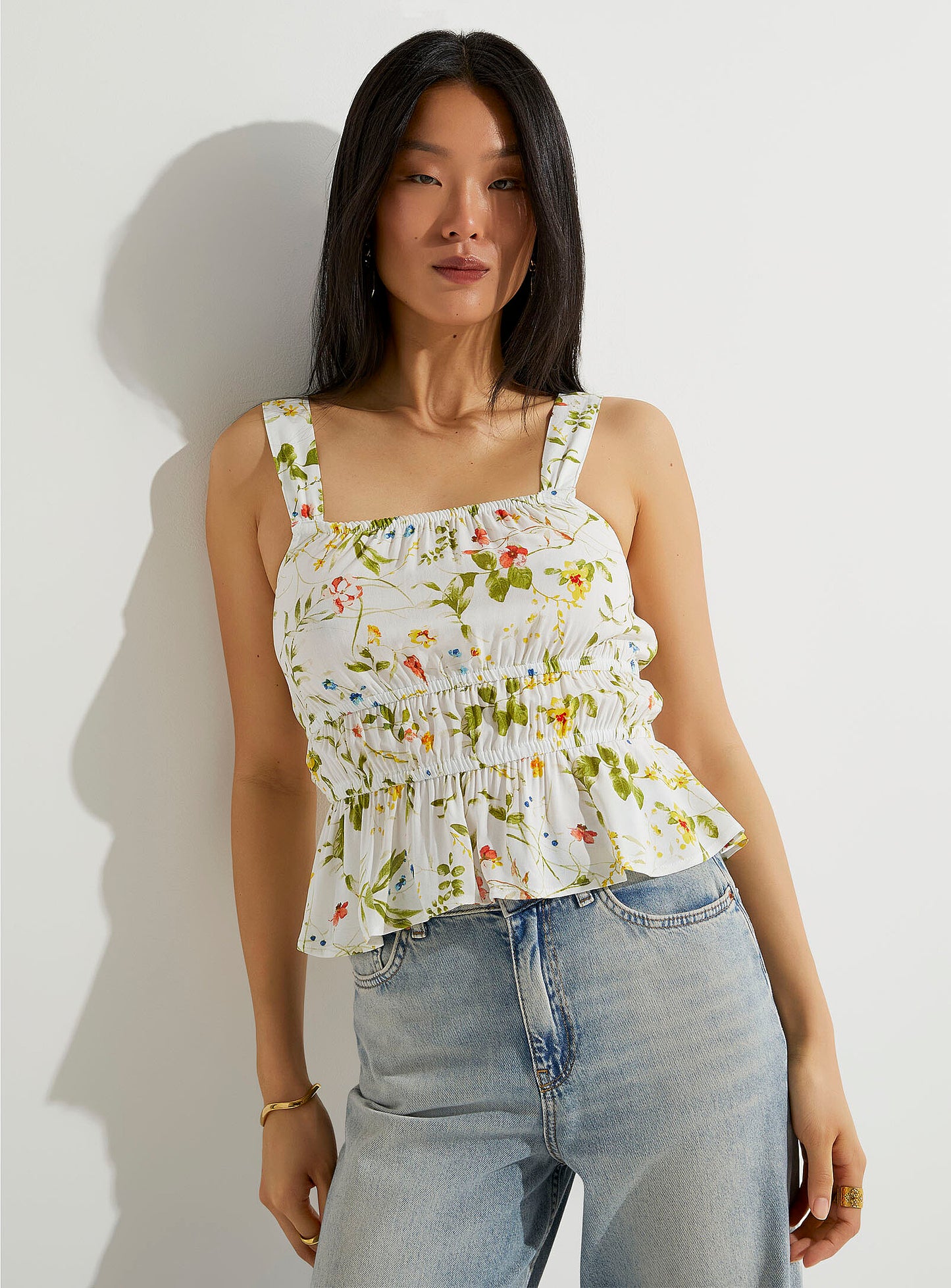 Gathered Print Top
