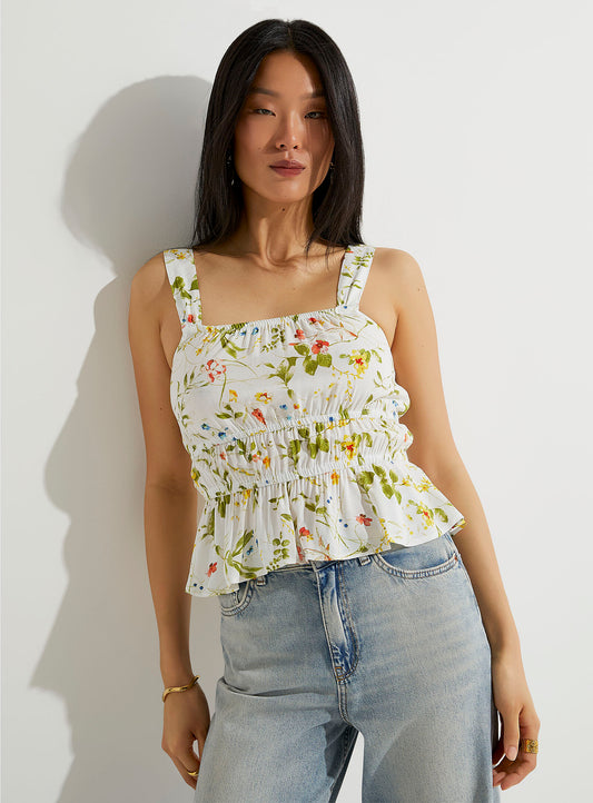 Gathered Print Top