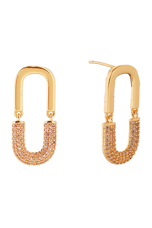 14K Gold Dipped Oval Link Earrings