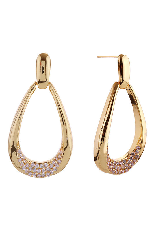 14K Gold Dipped Teardrop Dangle Earrings