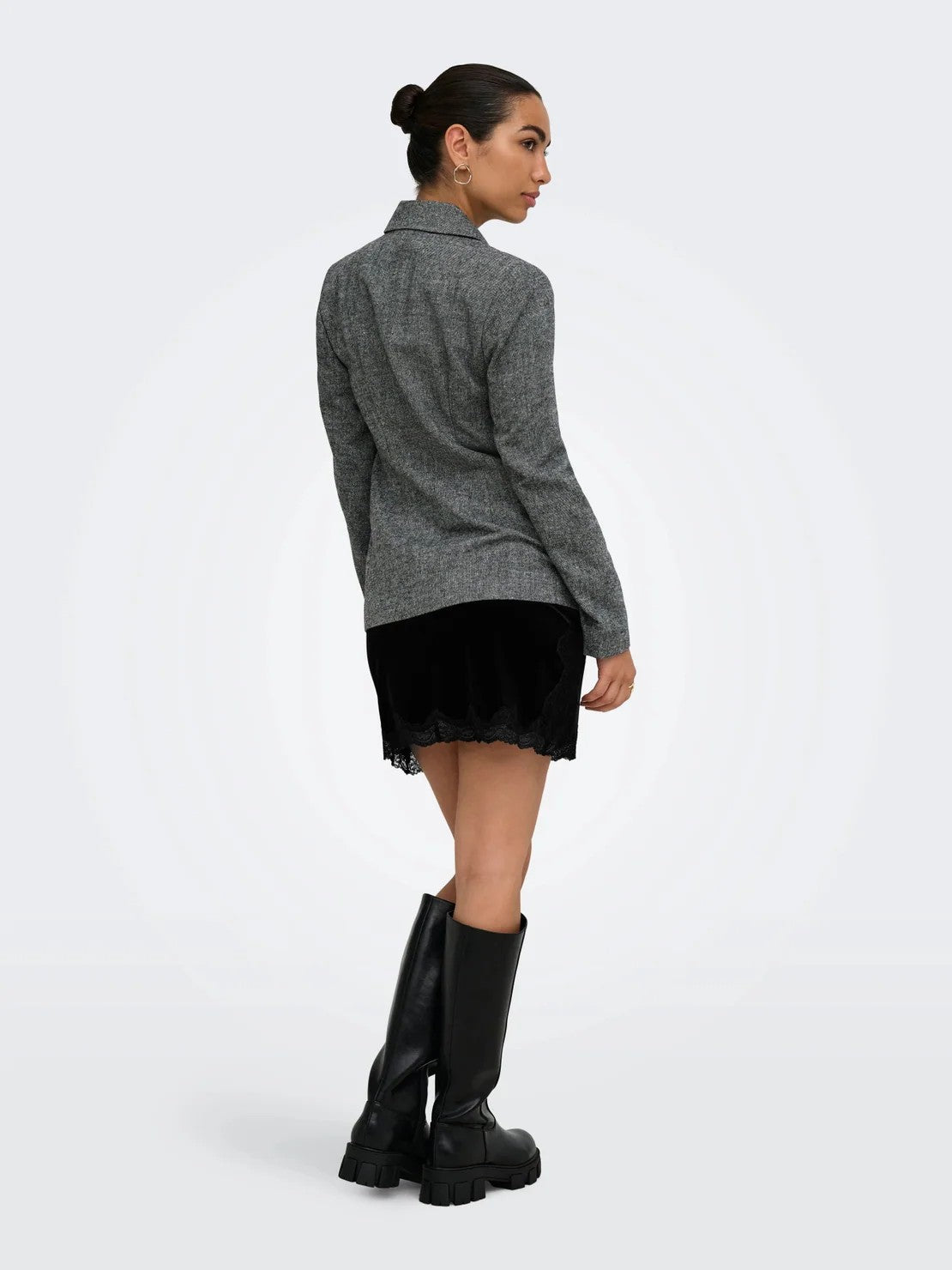 Lace & Velvet Mini Skirt