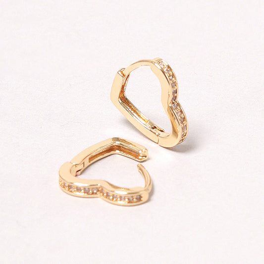 14K Gold Dipped Mini Heart Hoop Earrings