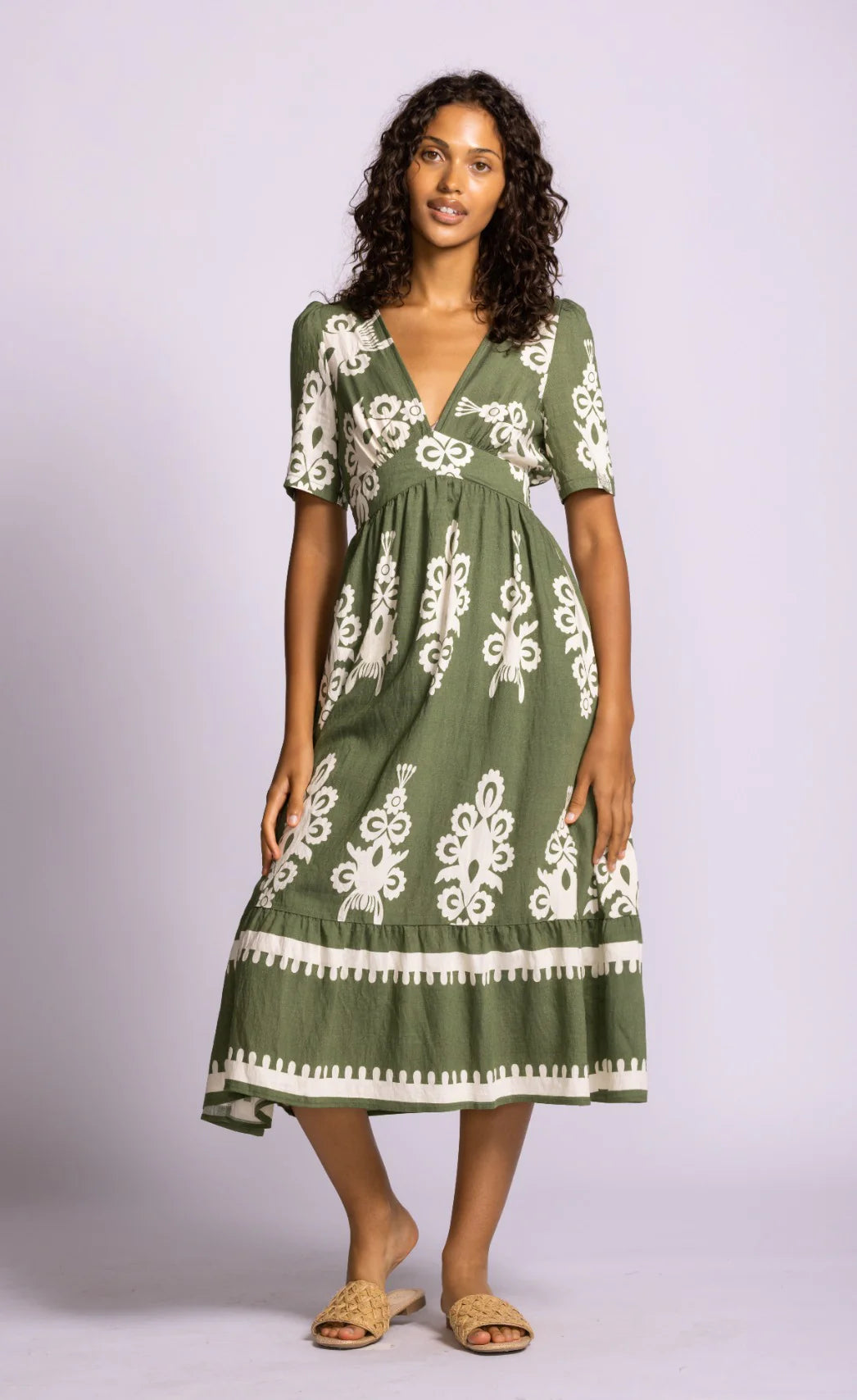 Green Print Dress