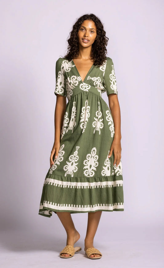 Green Print Dress