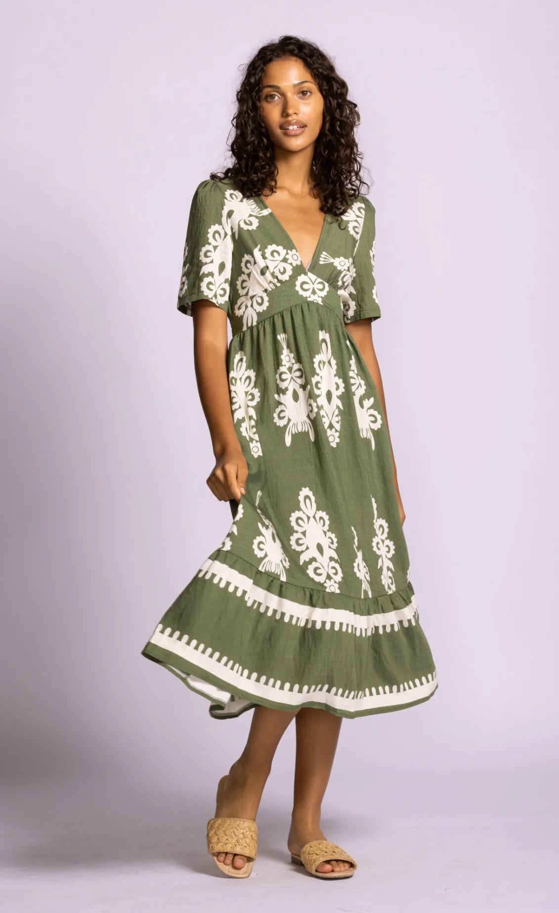 Green Print Dress
