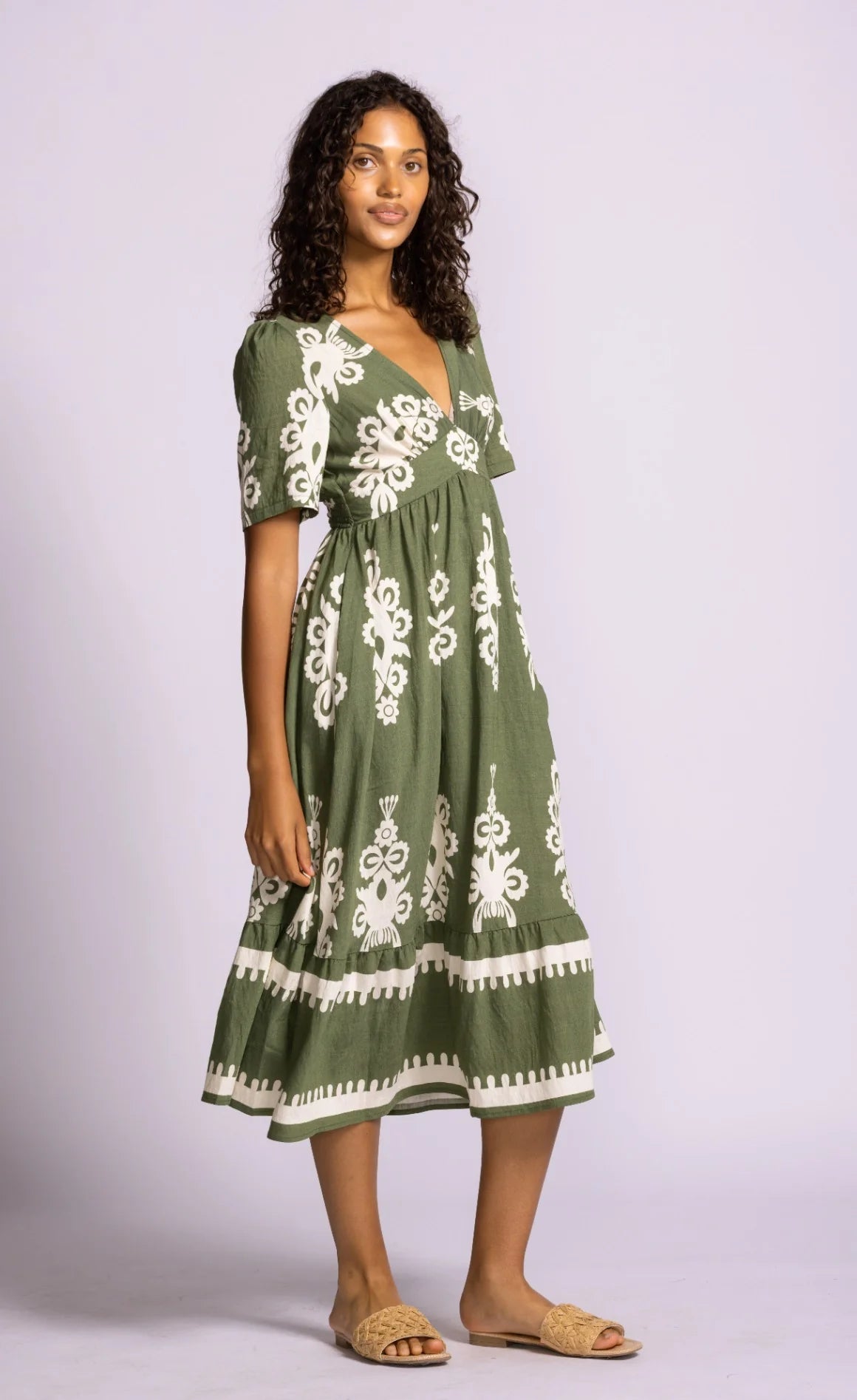 Green Print Dress