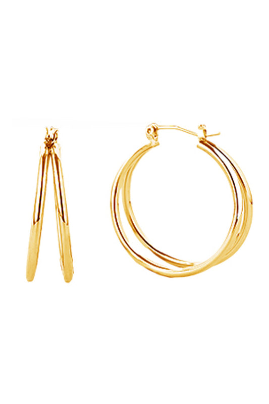 14K Gold Dipped Double Hoop Earrings