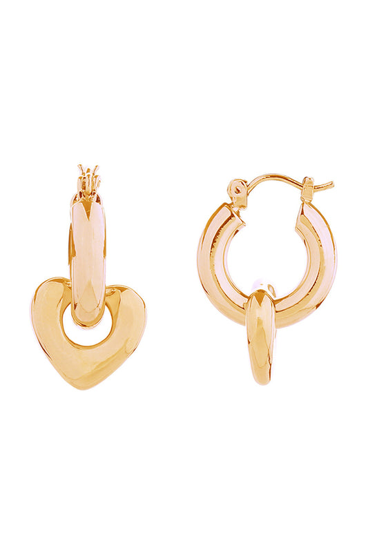 14K Gold Dipped Link Heart Earrings