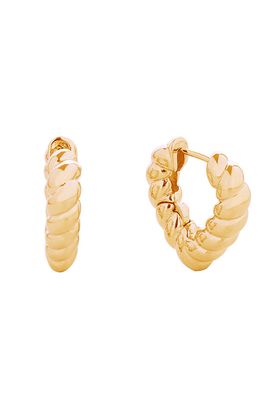 14K Gold Dipped Twisted Heart Earrings