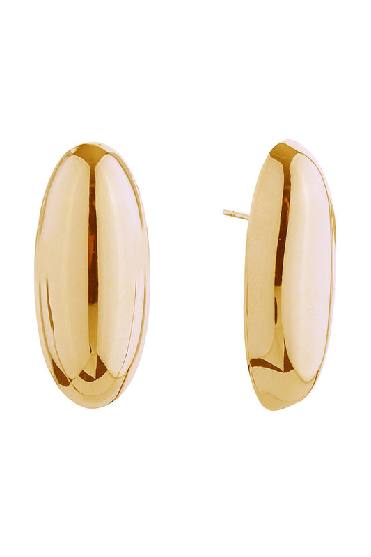 14K Gold Dipped Oval Earrings
