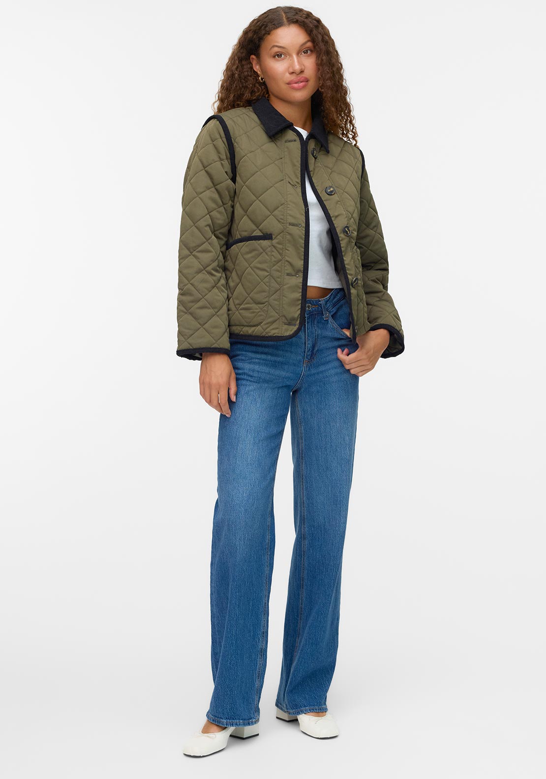 Corduroy Collar Jacket - Green