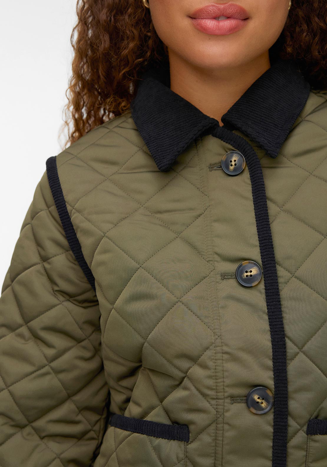 Corduroy Collar Jacket - Green
