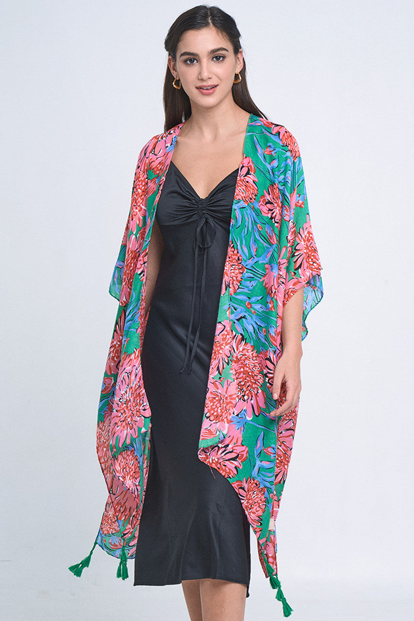 Floral Print Kimono