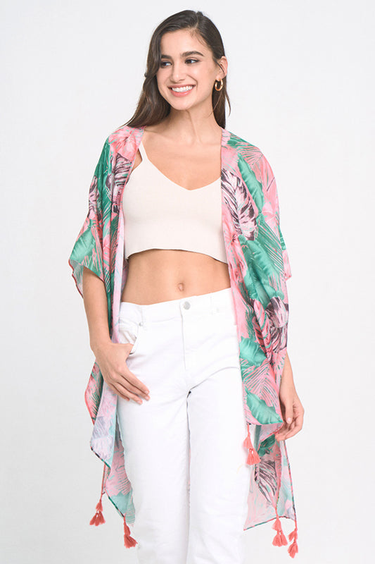 Leaf Print Kimono