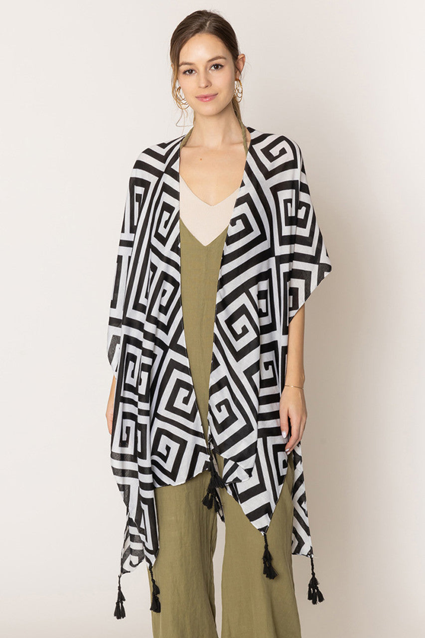 Geometric Print Kimono